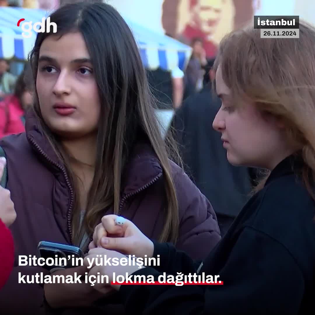 Kadıköy'de reklam şirketi, Bitcoin artışını lokma ile kutladı