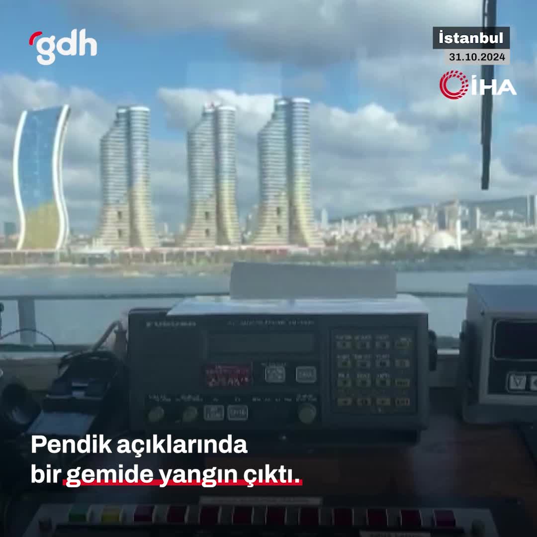Pendik açıklarında bir gemide yangın, iki personel mahsur kaldı