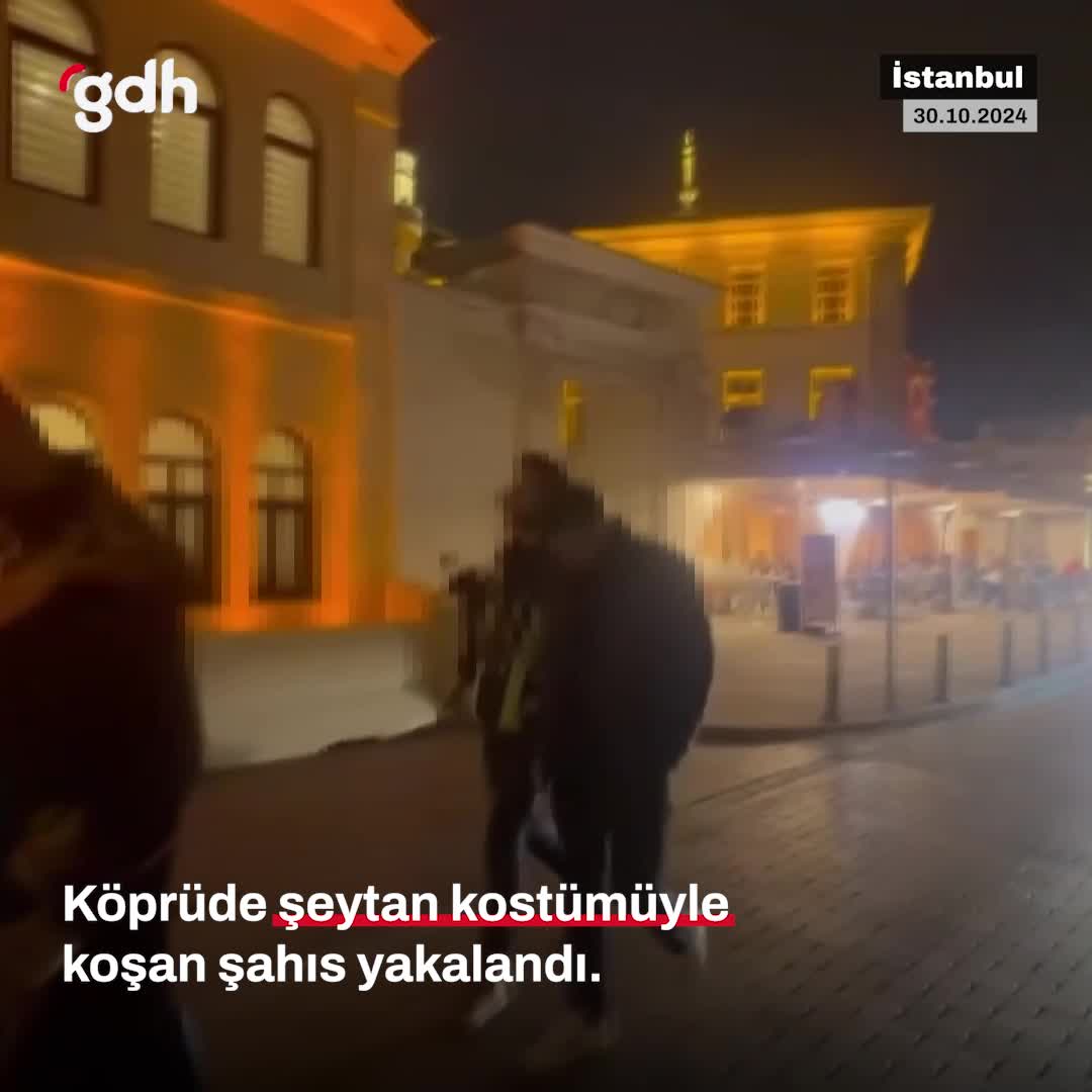 Şeytan kostümlü koşucu İstanbul'da yakalandı; ceza 690 TL