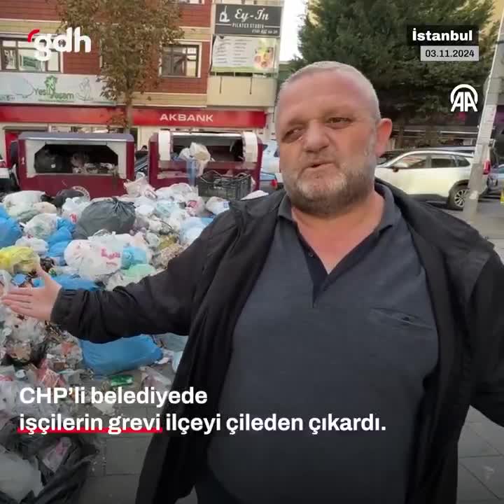 Kartal'da grev nedeniyle biriken çöpler, halkı çileden çıkardı