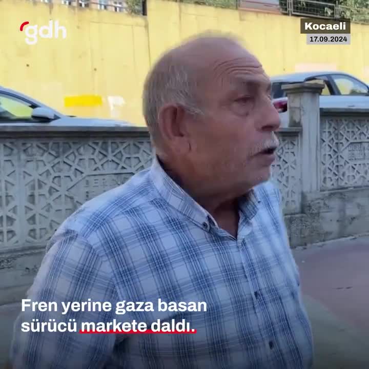 Kocaeli'de fren yerine gaza basan sürücü markete daldı