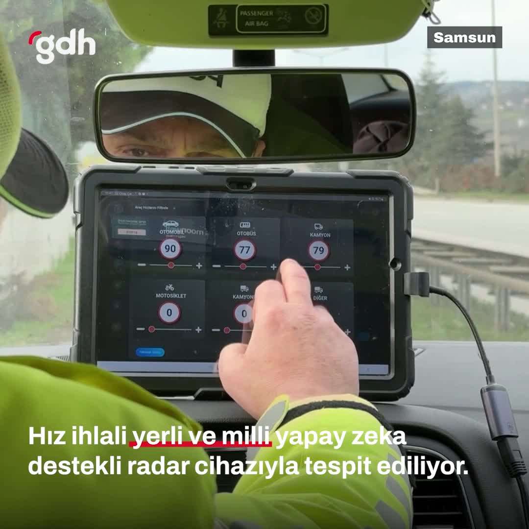 Samsun'da hız ihlalleri yerli yapay zeka radarla tespit ediliyor