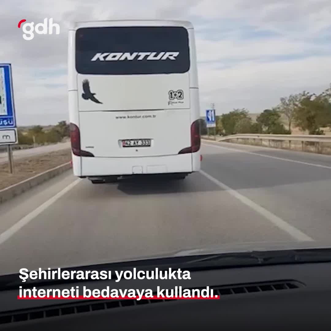 Şehirlerarası otobüse takılan şahıs bedava Wi-Fi kullandı