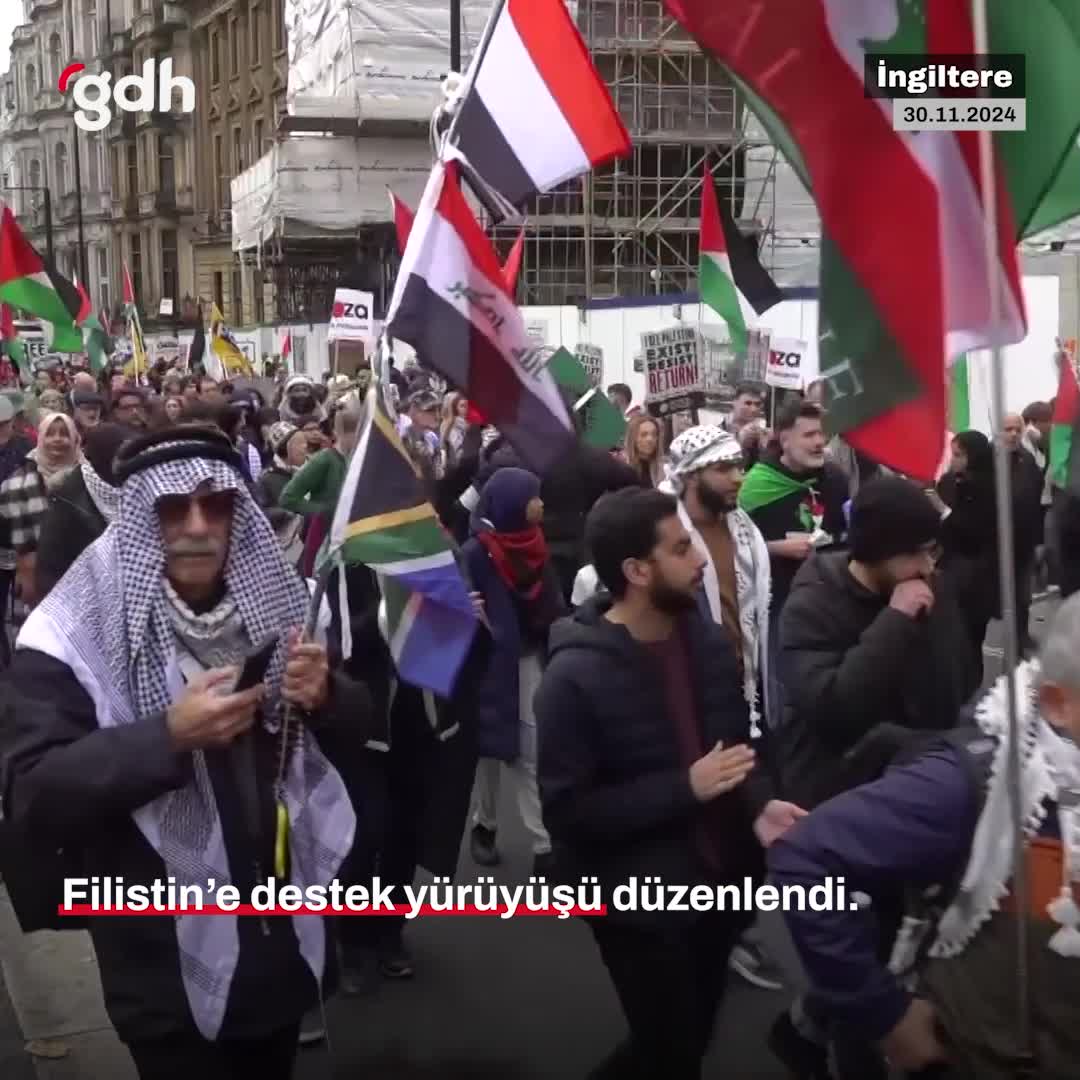 Londra'da Filistin'e destek yürüyüşü düzenlendi