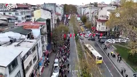 Edirnekapı'dan Beyazıt'a Gazze saldırılarına protesto zinciri