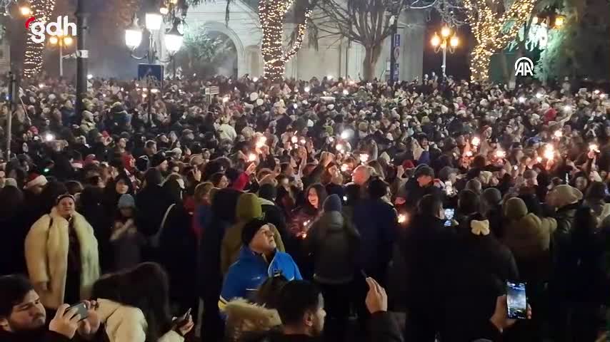 Tiflis'te AB yanlısı protestolar yılbaşı kutlamalarını etkiledi