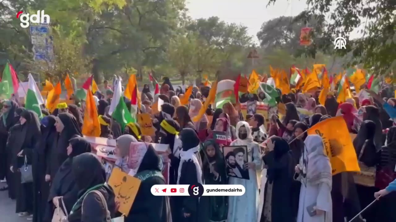 İslamabad'da onbinlerce kişi Gazze'ye destek yürüyüşü yaptı