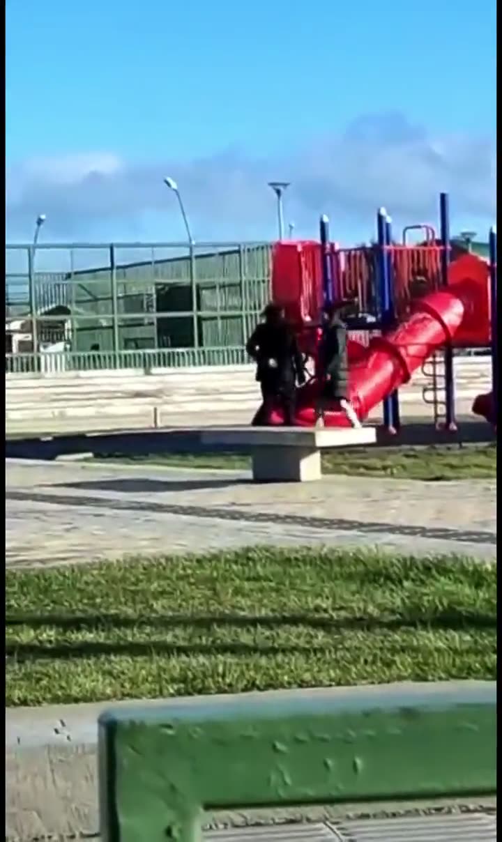 Şili Başkanı Boric, çocuk parkında kaydıraktan sıkıştı
