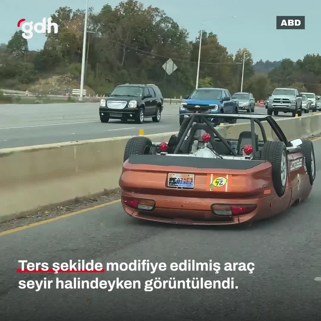 Ters modifiye araçla trafikte ilerleyen sürücü ABD'de yakalandı