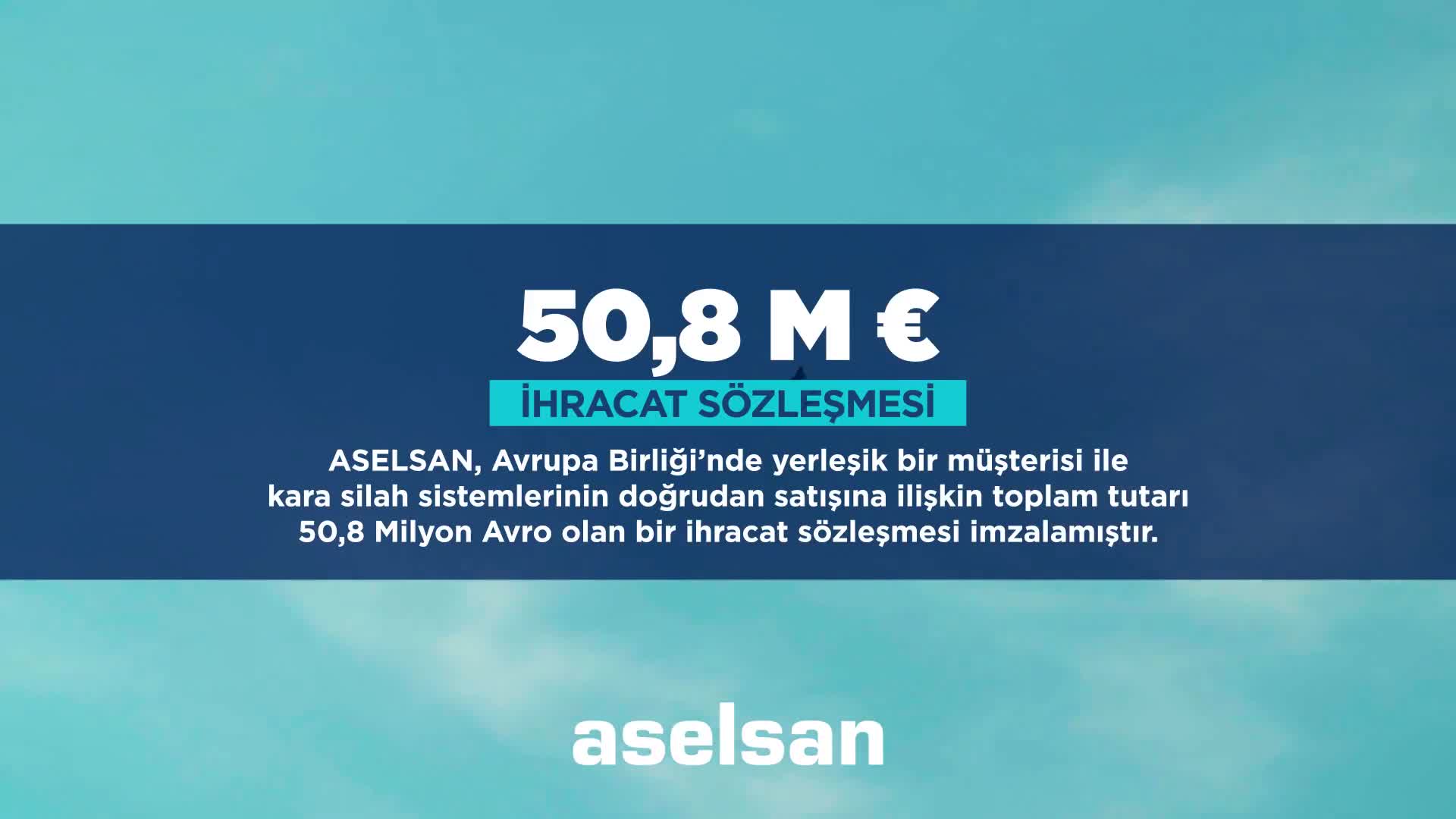 ASELSAN, AB'ye 50,8 milyon avroluk kara silah ihracatı yaptı