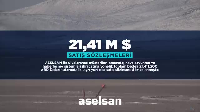 ASELSAN'dan 21.4 Milyon Dolar İki Yurt Dışı Satış Sözleşmesi