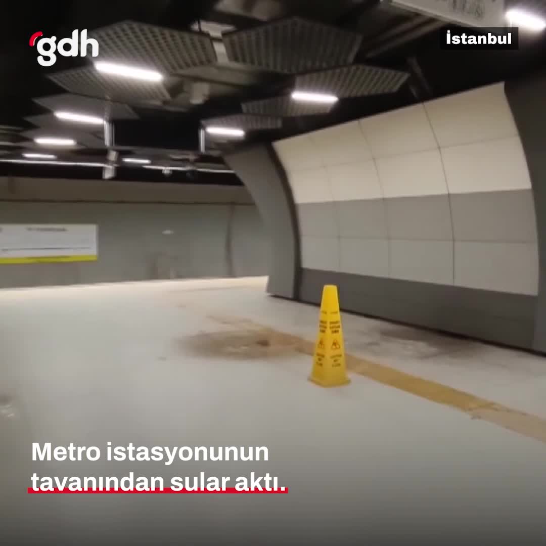 Ataköy-Olimpiyat Metro hattında su akıntısı ve kaygan zemin uyarısı