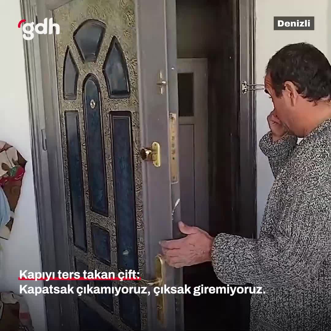Kapıyı ters takan Denizli çifti: "Kapatsak çıkamıyoruz!"