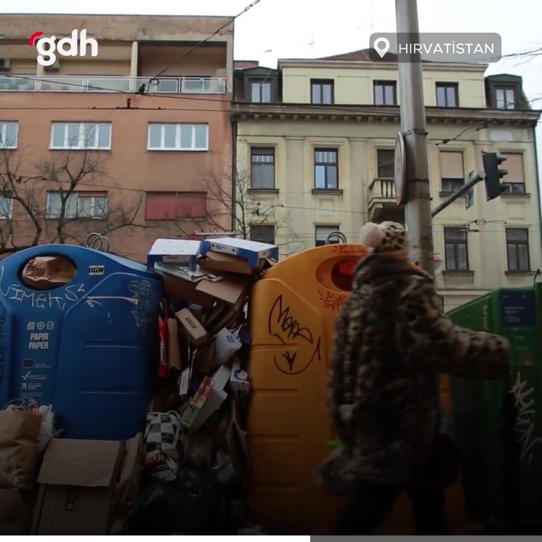 Zagreb'de temizlik işçilerinin grevi çöp yığınları oluşturdu
