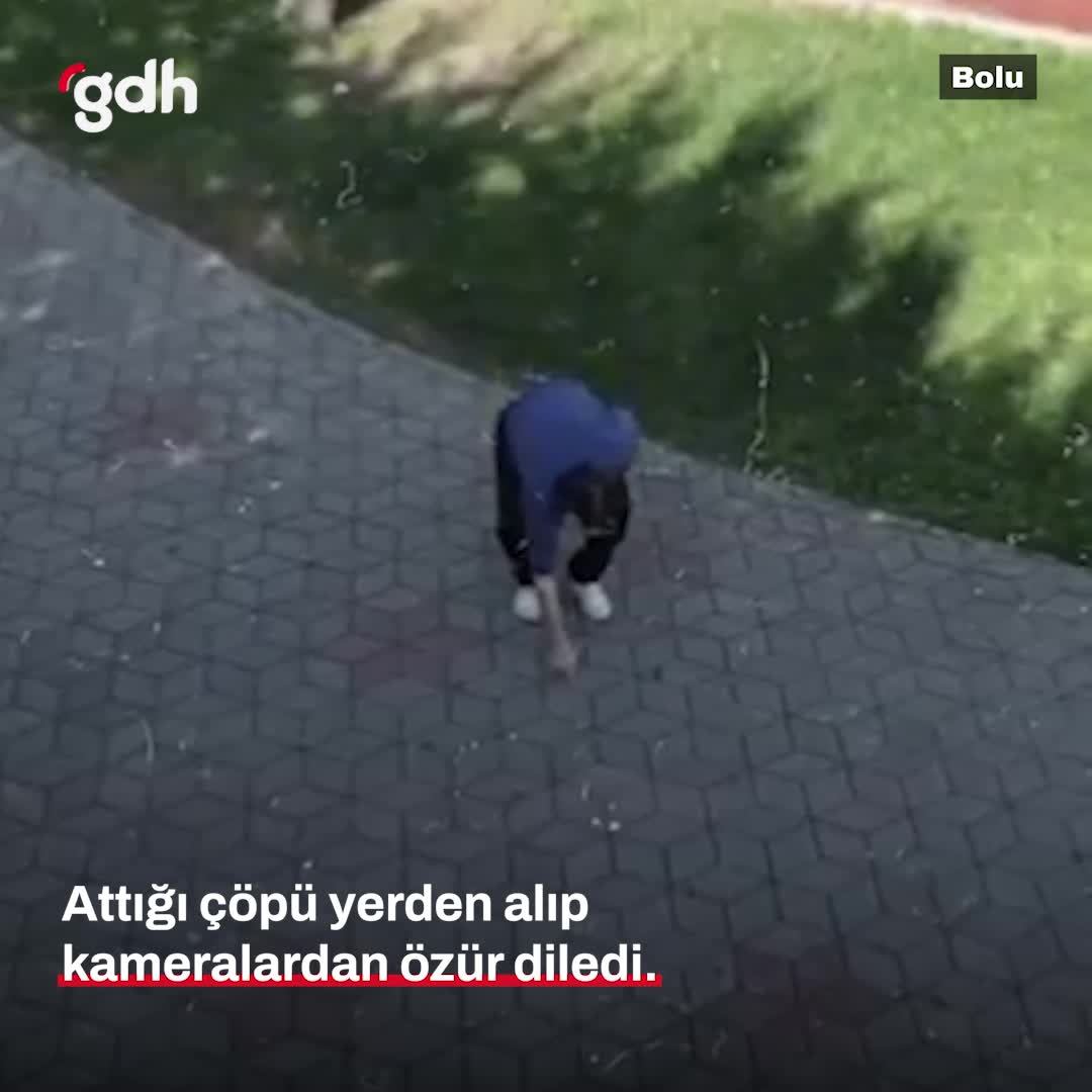 Bolu'da çöp atan vatandaş kameralar önünde özür diledi