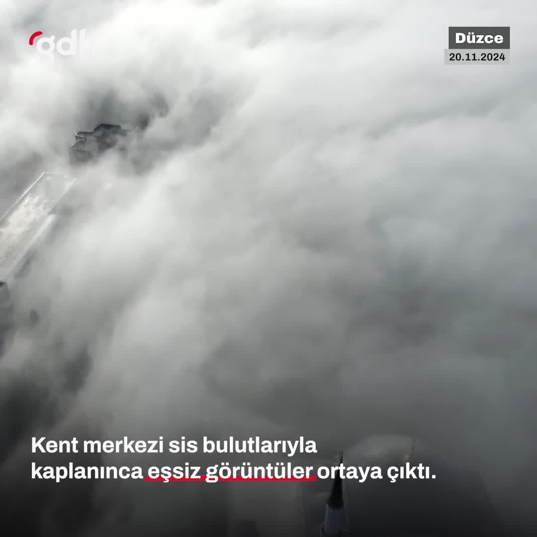 Düzce'de sis bulutları eşsiz görüntüler oluşturdu
