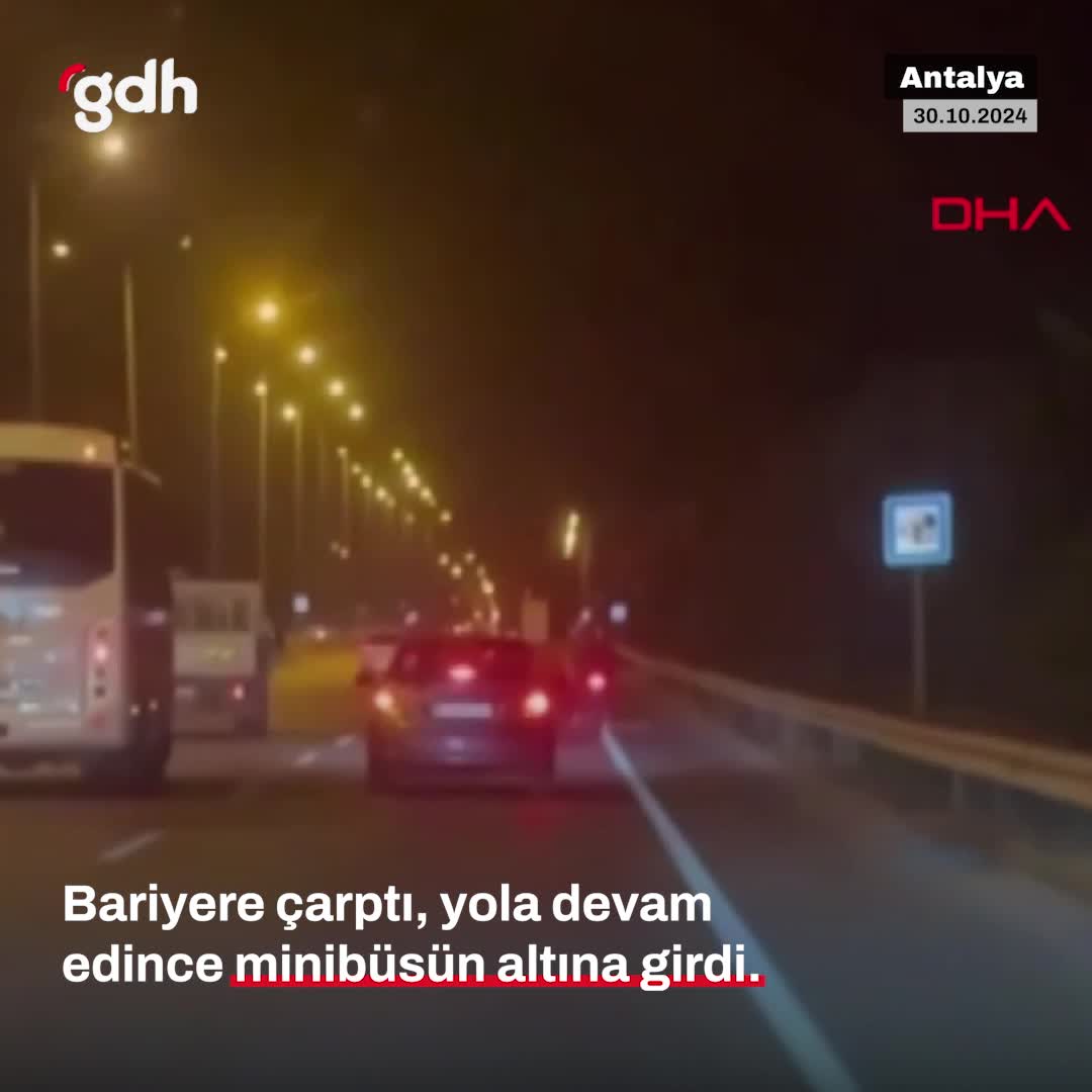 Antalya'da motosiklet sürücüsü bariyerlere çarptı, devrildi