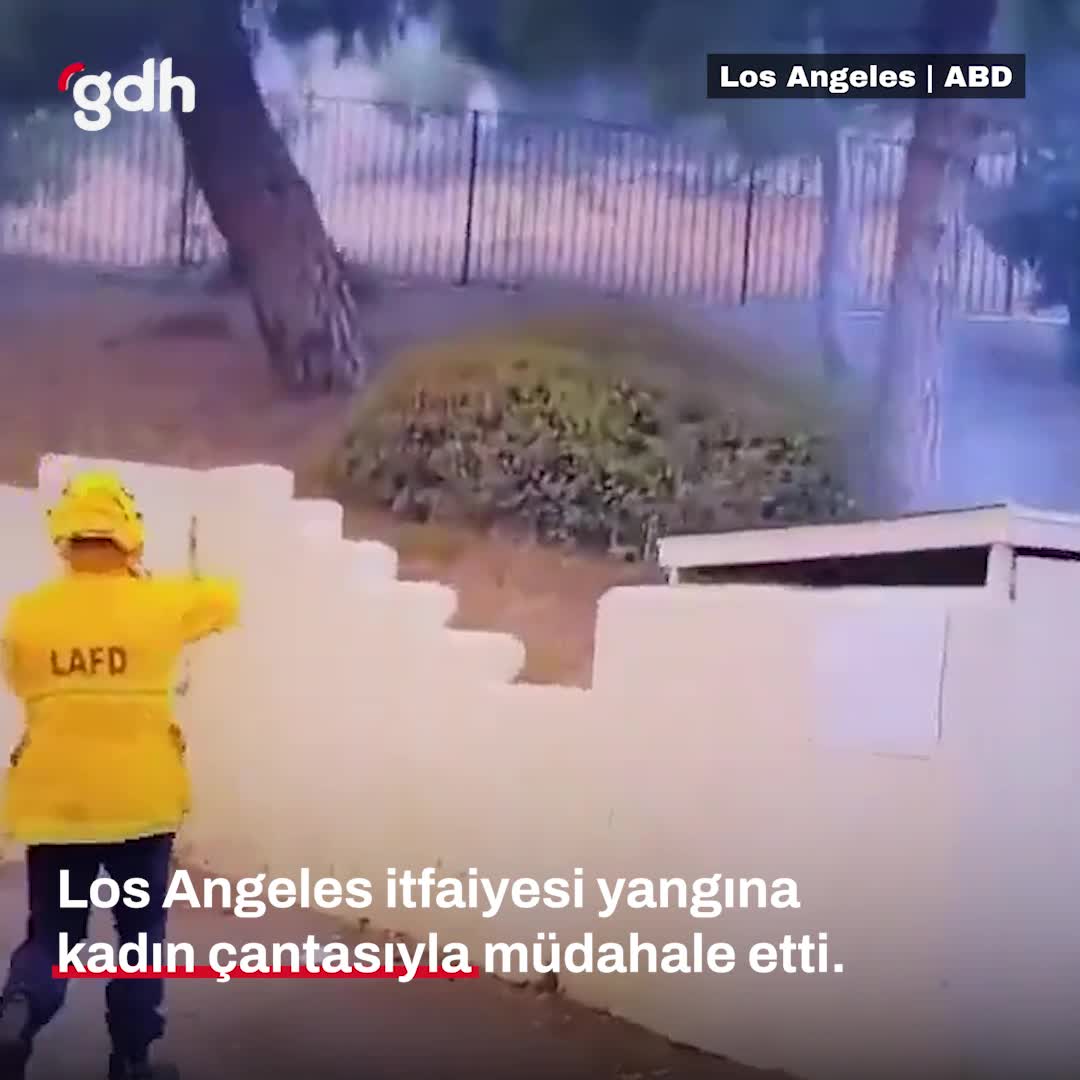 Los Angeles'teki yangına kadın çantasıyla müdahale edildi