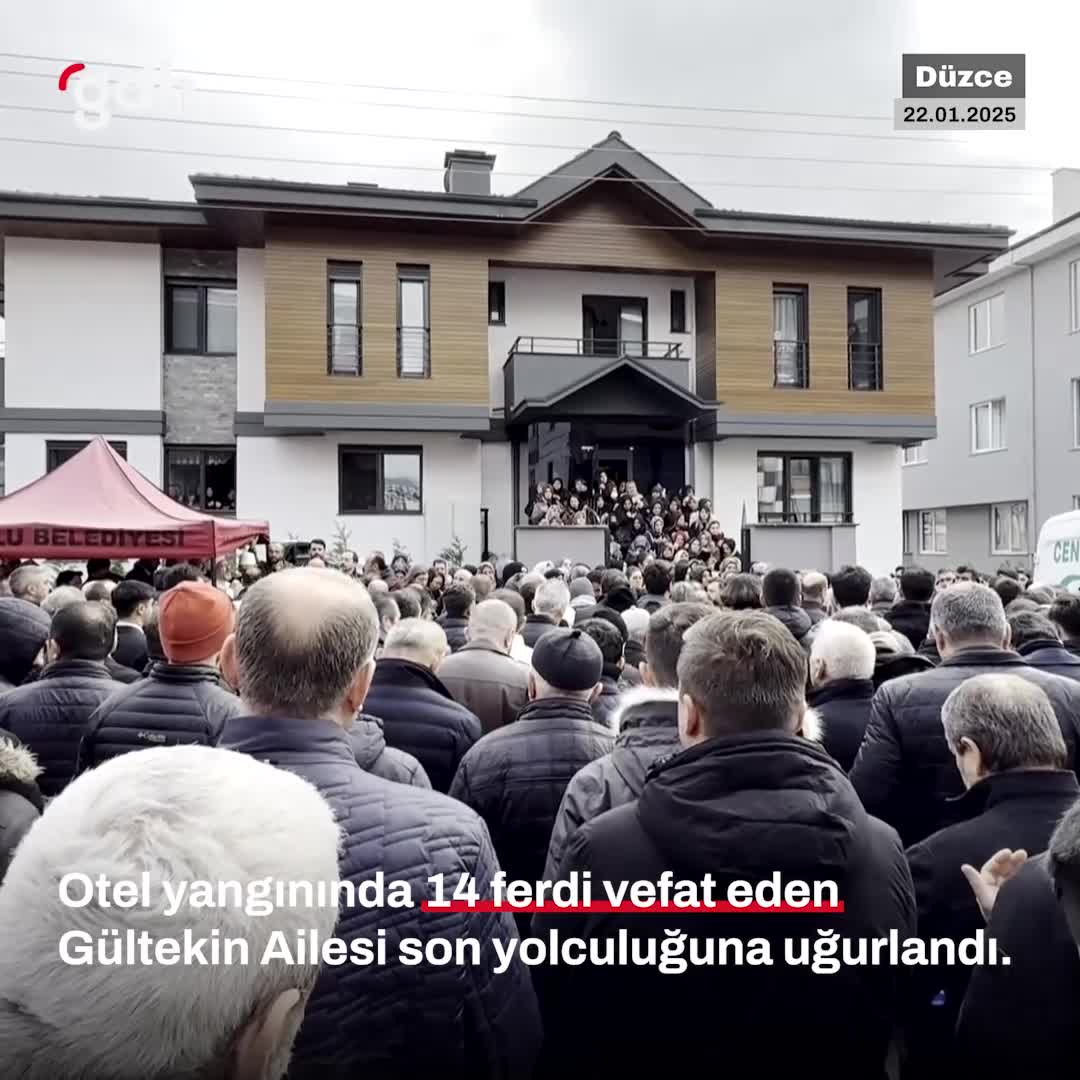 Bolu otel yangınında vefat eden Gültekin Ailesi uğurlandı