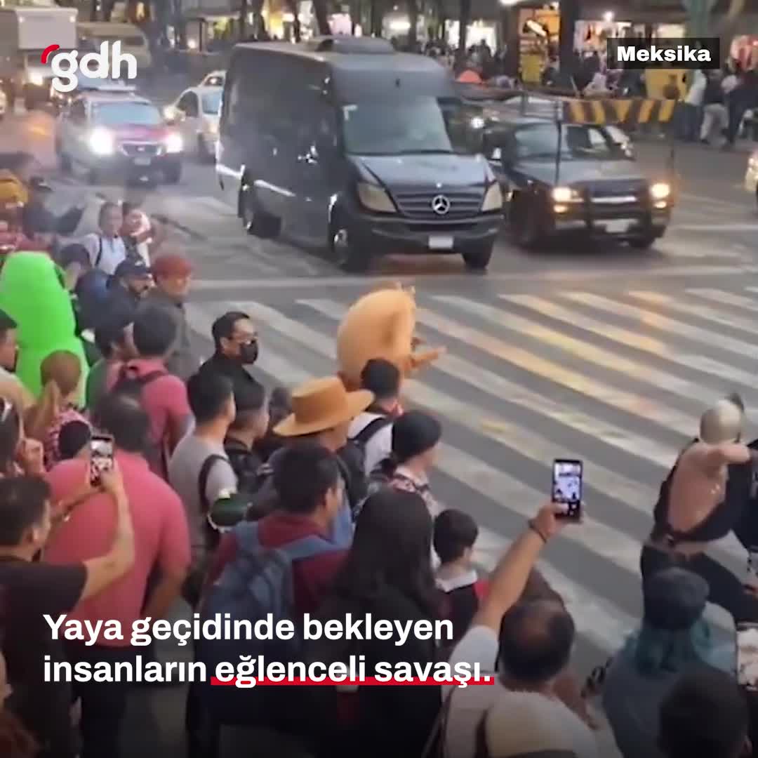 Meksika'da Yaya Geçidinde Eğlenceli Savaş!