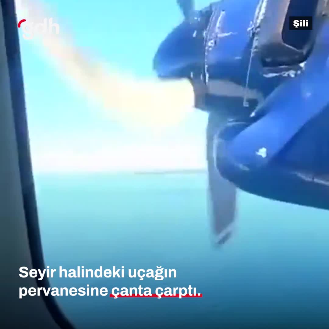 Şili'de uçağın pervanesine gizemli çanta çarptı