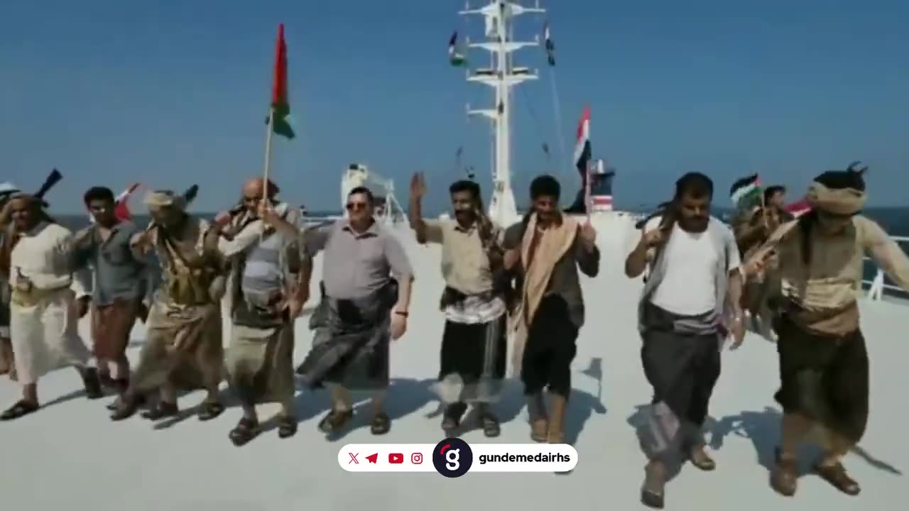 Yemenlilerin Kızıldeniz'deki İsrail gemisinde dans anları viral oldu