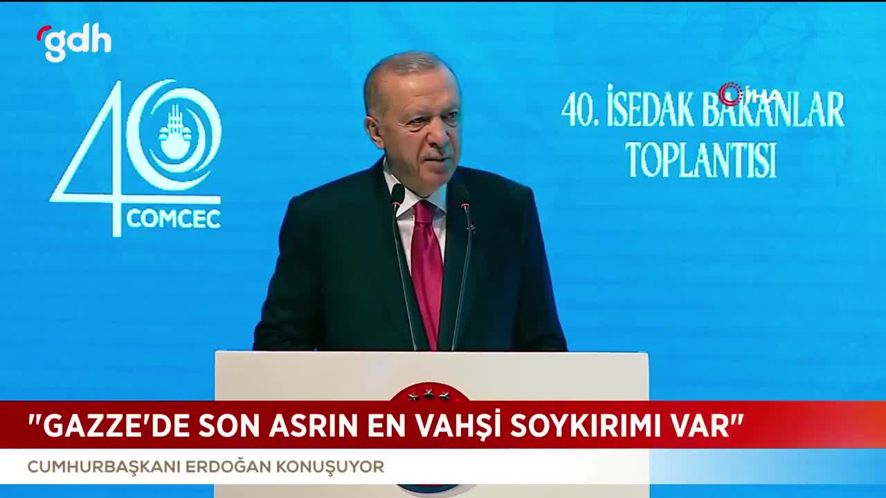 Erdoğan: Filistin'in tanınması, siyonist saldırılara yanıt olmalı!