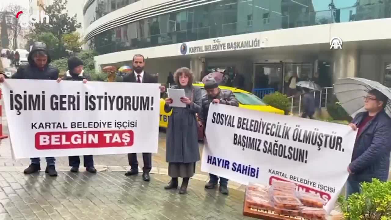 CHP'li Kartal Belediyesi'nde işten çıkarılan işçi eylemde