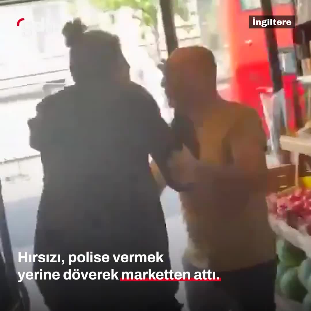 Türk market sahibi hırsızı döverek attı, polise vermedi