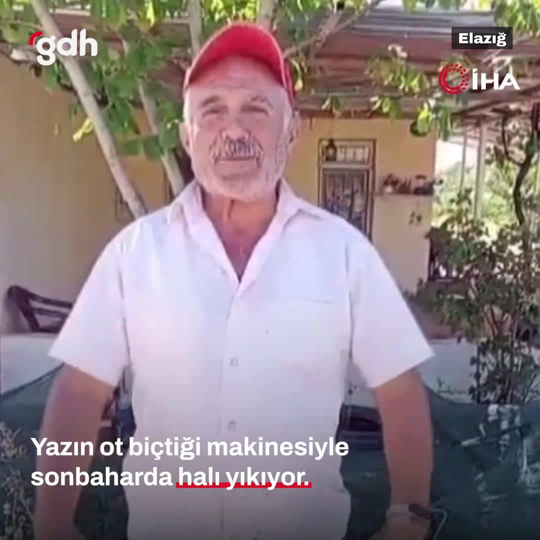 Elazığ'da vatandaş, ot makinesini halı yıkama makinesi yaptı