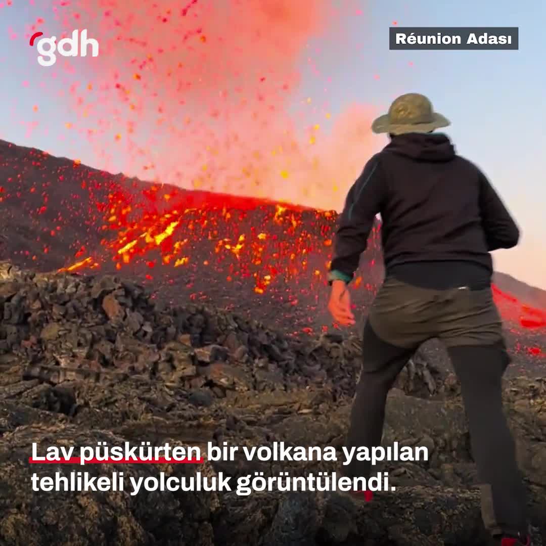 Fransa'nın Réunion Adası'ndaki volkanik tehlikeli yolculuk