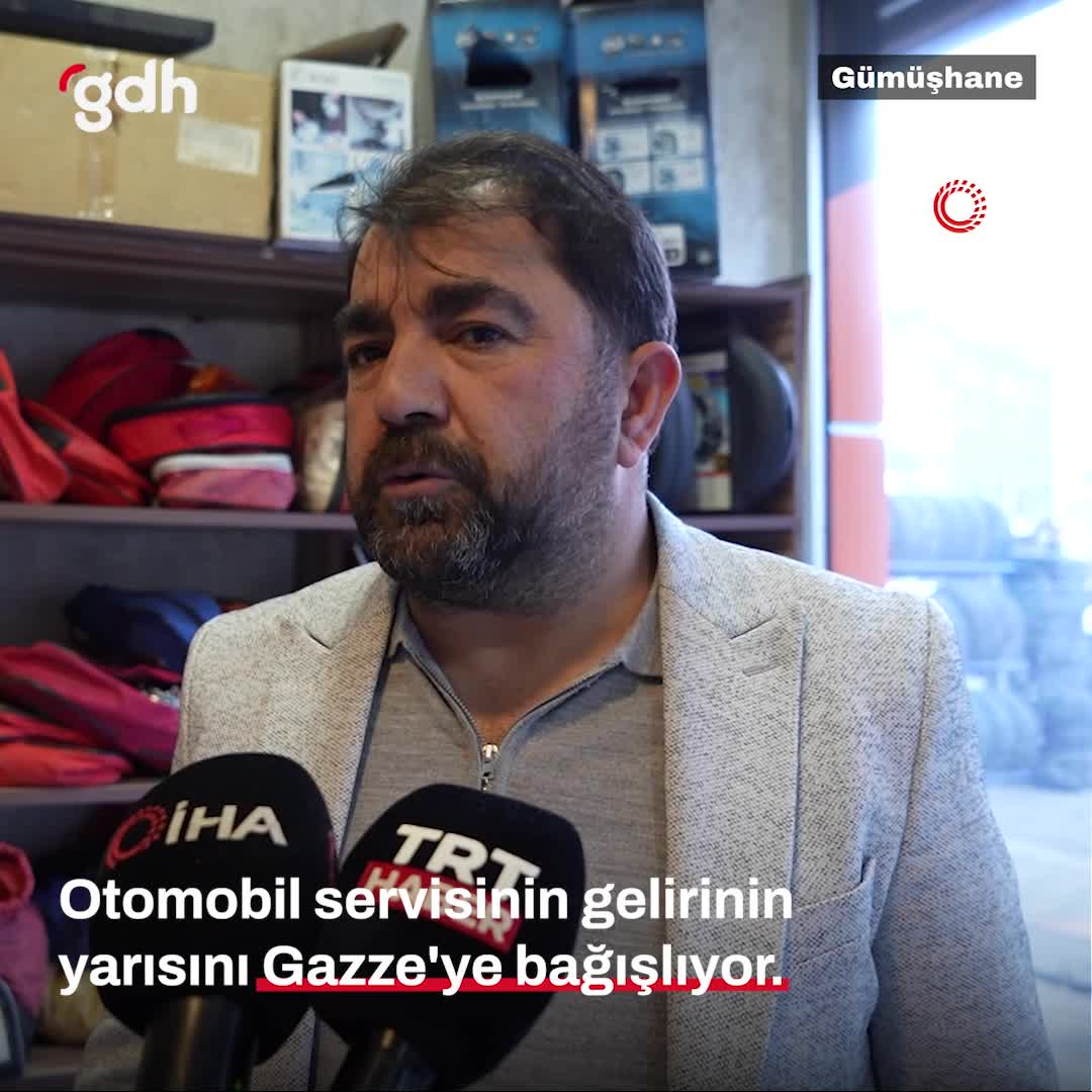 Gümüşhane'de servis sahibi, gelirinin yarısını yardım gönderiyor