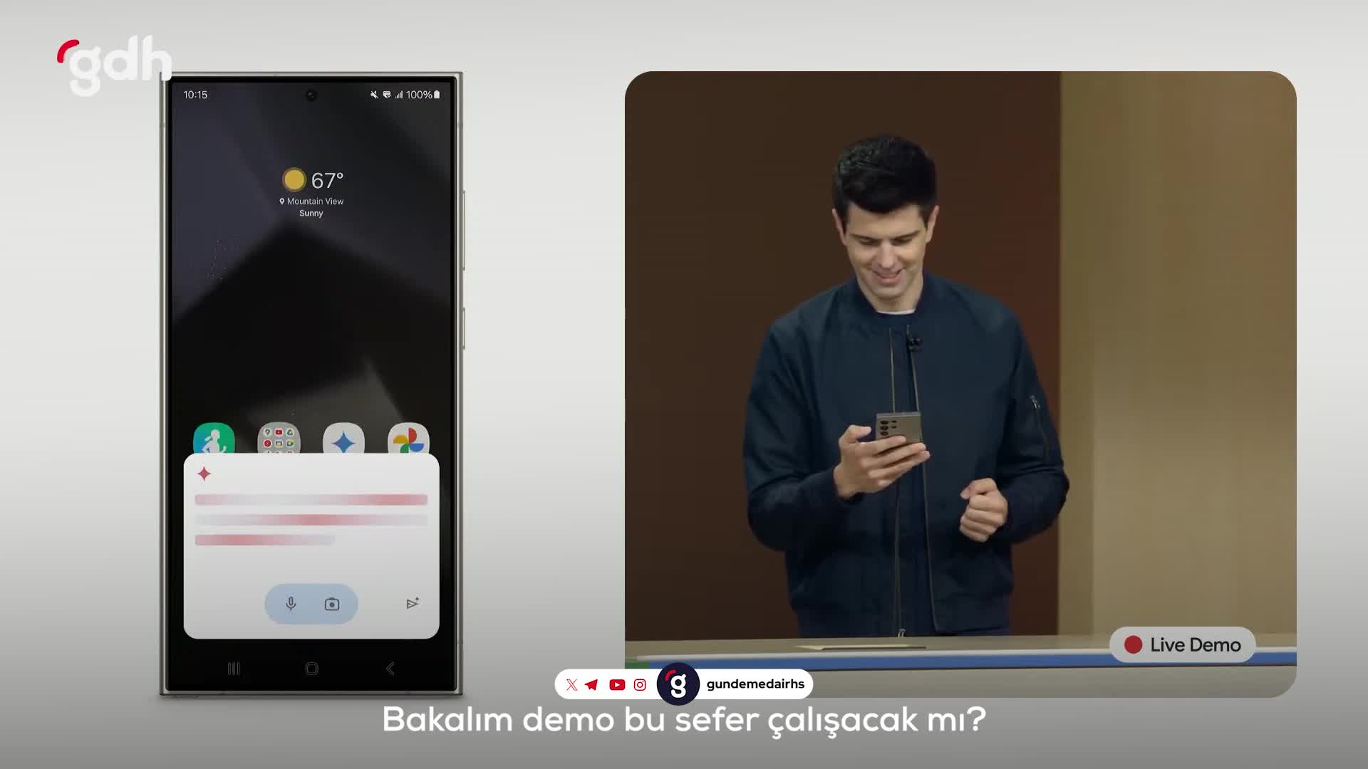 Google'ın Gemini canlı yayında uygulama çöktü