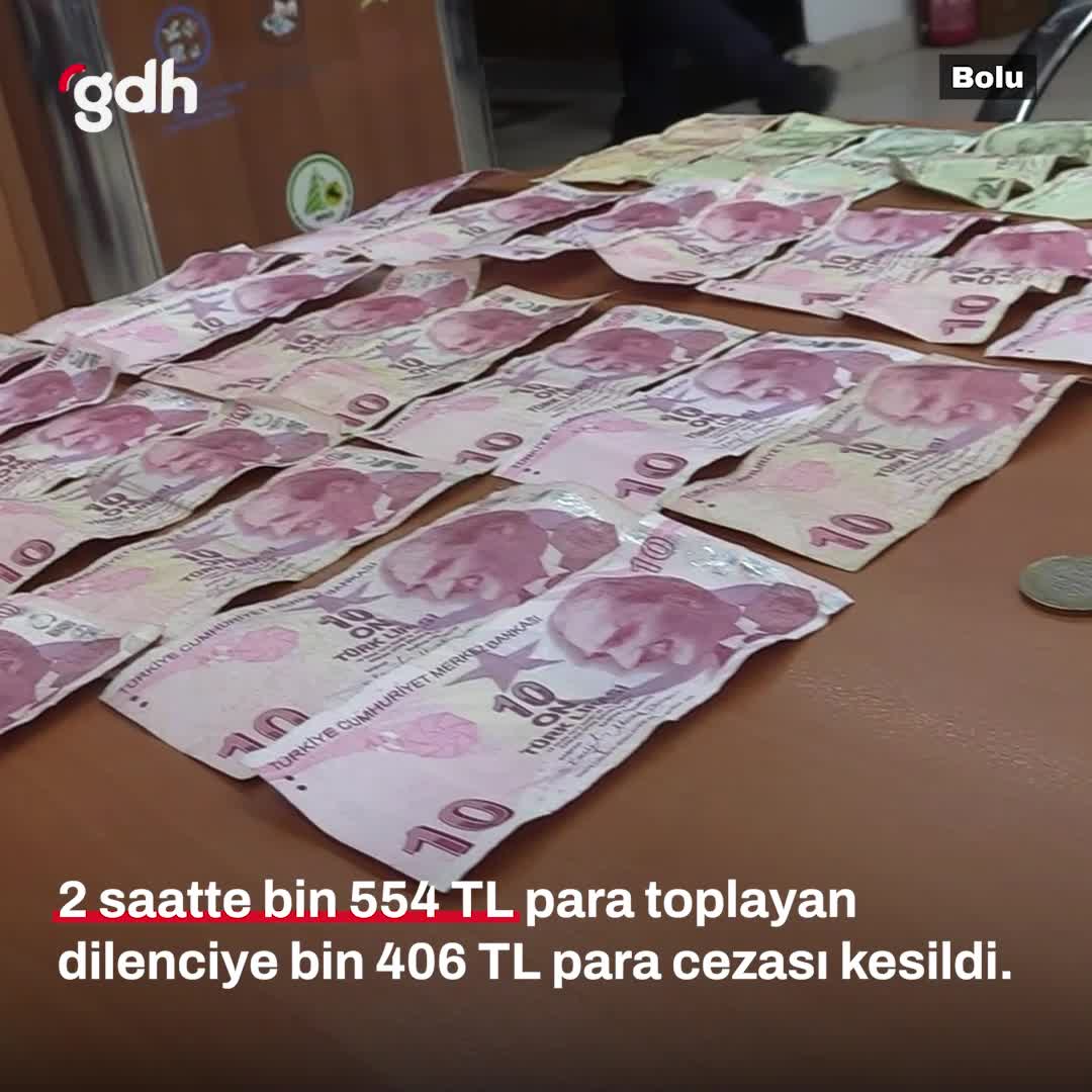 Bolu'da cami önünde dilenciye 1.406 TL ceza kesildi