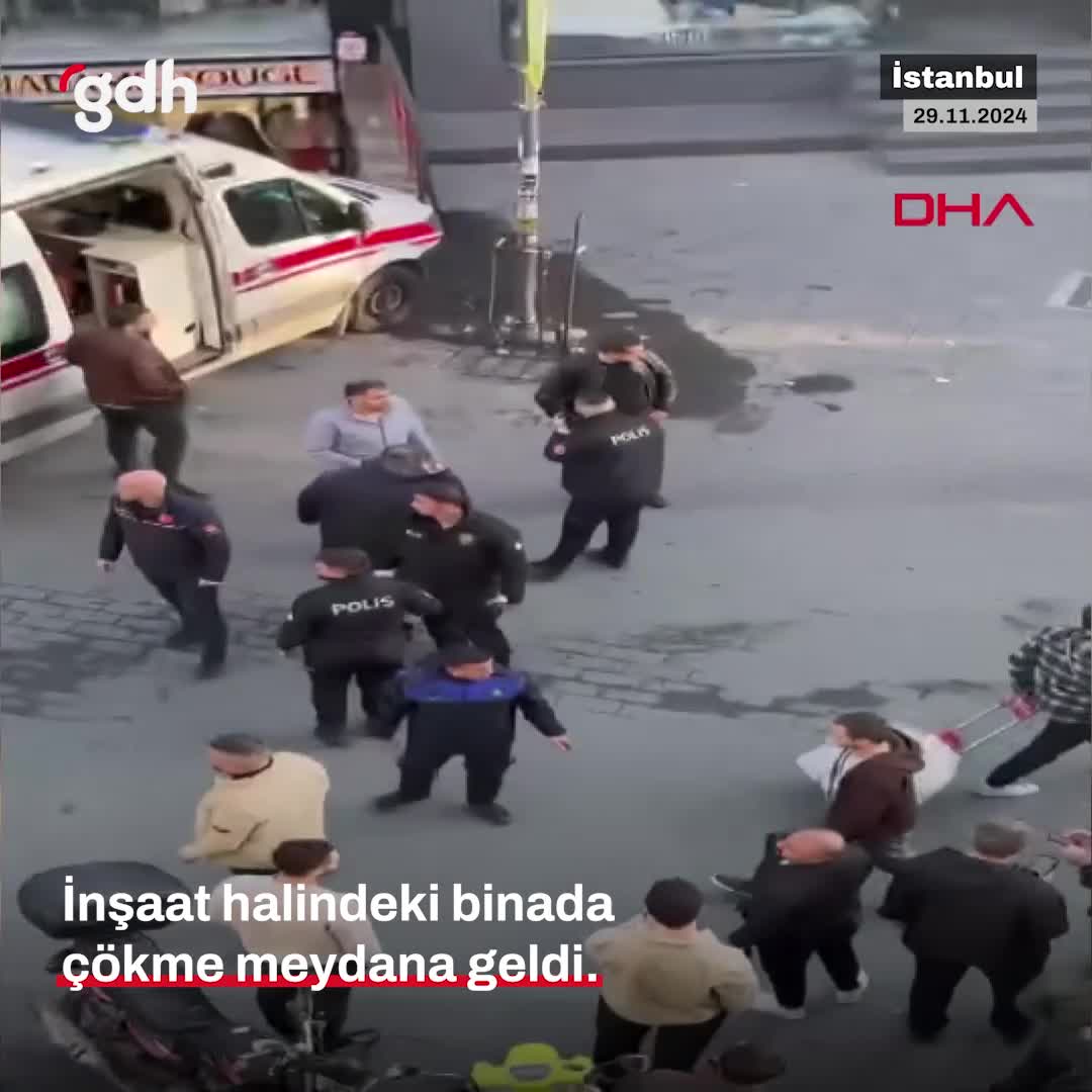 Güngören'de inşaat halindeki 4 katlı bina çöktü