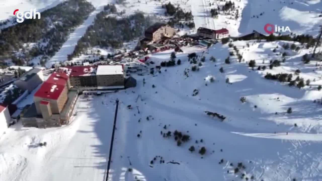 İnsanlık ölmüş dedirten Kartalkaya kayak görüntüleri
