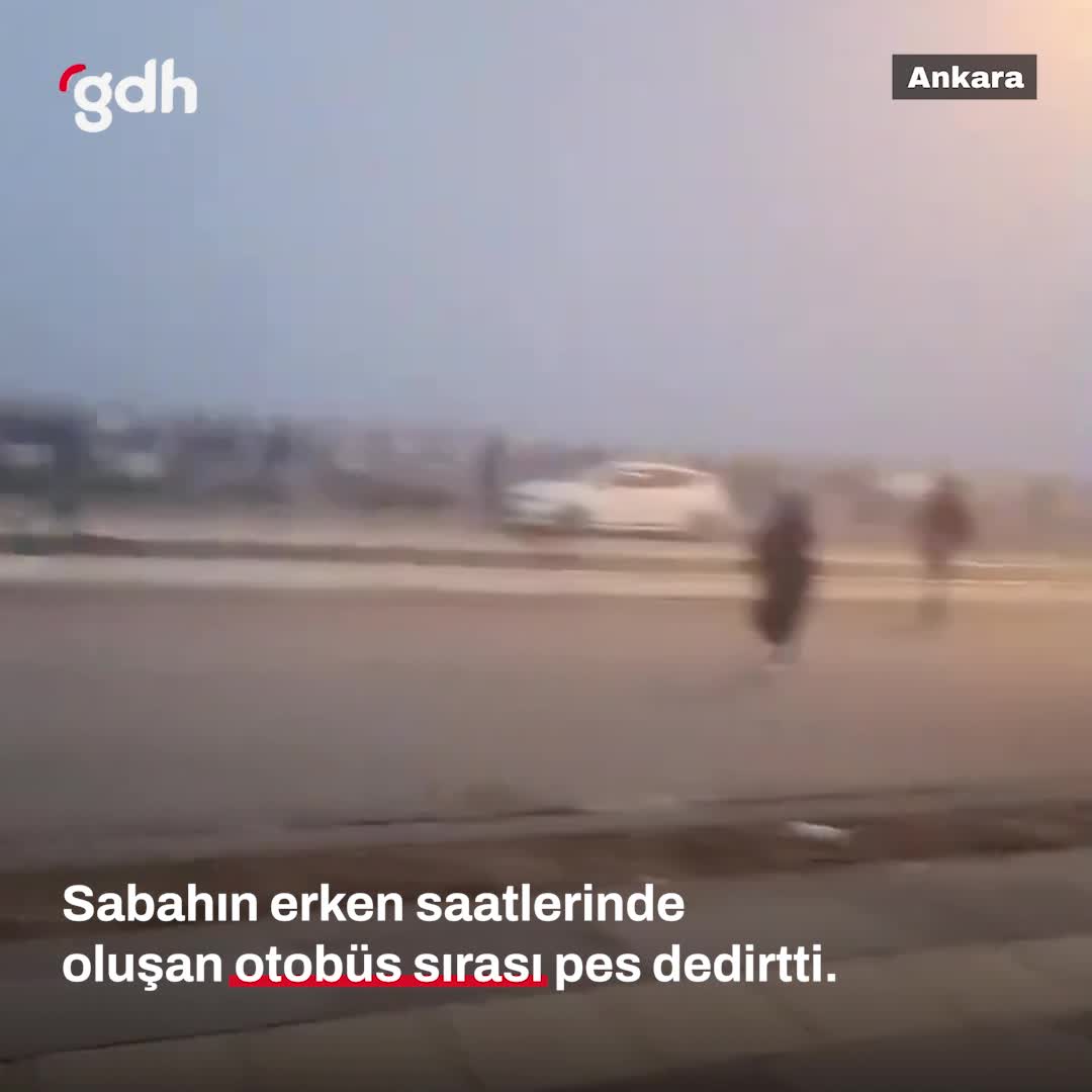 Ankara'da genç, sabah 6:30'da otobüs sırasına sitem etti