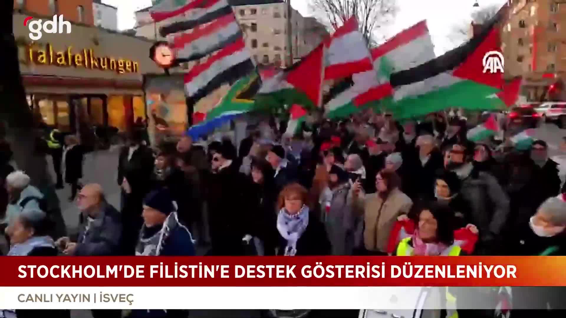 Stockholm'de Filistin'e destek gösterisi: McDonald's'a tepki