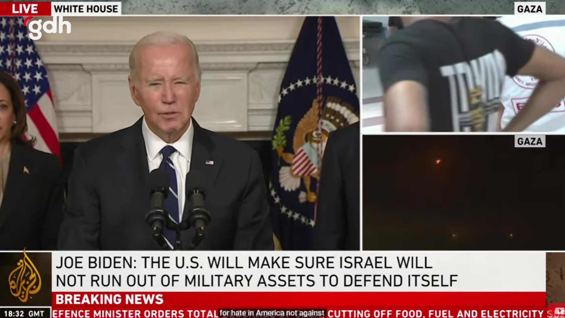 ABD Başkanı Joe Biden konuşurken Gazze bombalandı