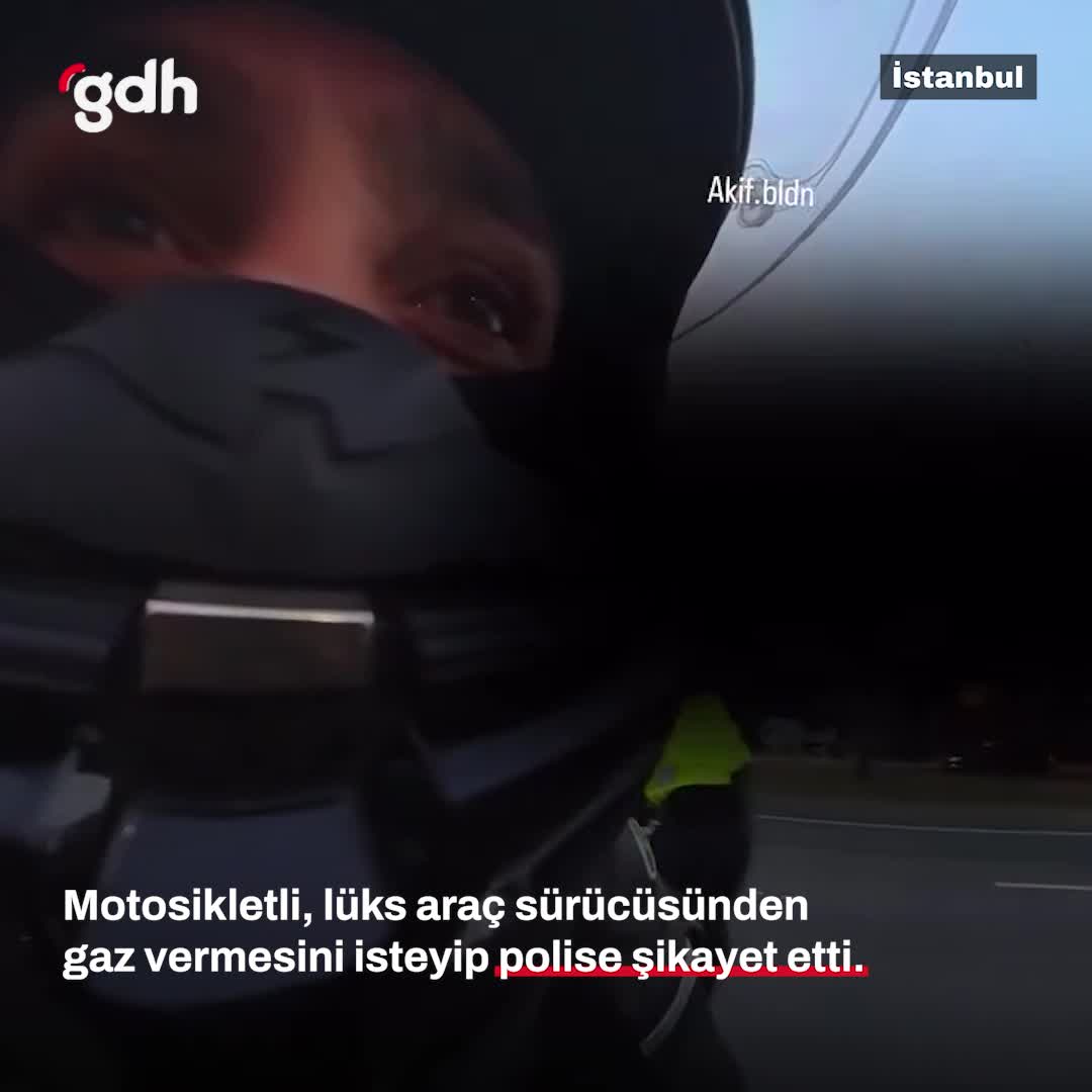 İstanbul'da motosikletli sürücü lüks aracı şikayet etti