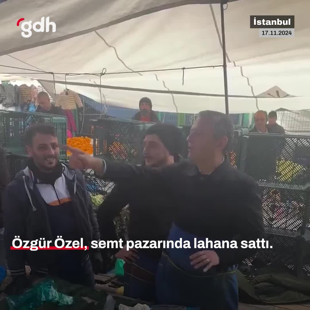 Özgür Özel, Bahçelievler Pazarı'nda lahana sattı