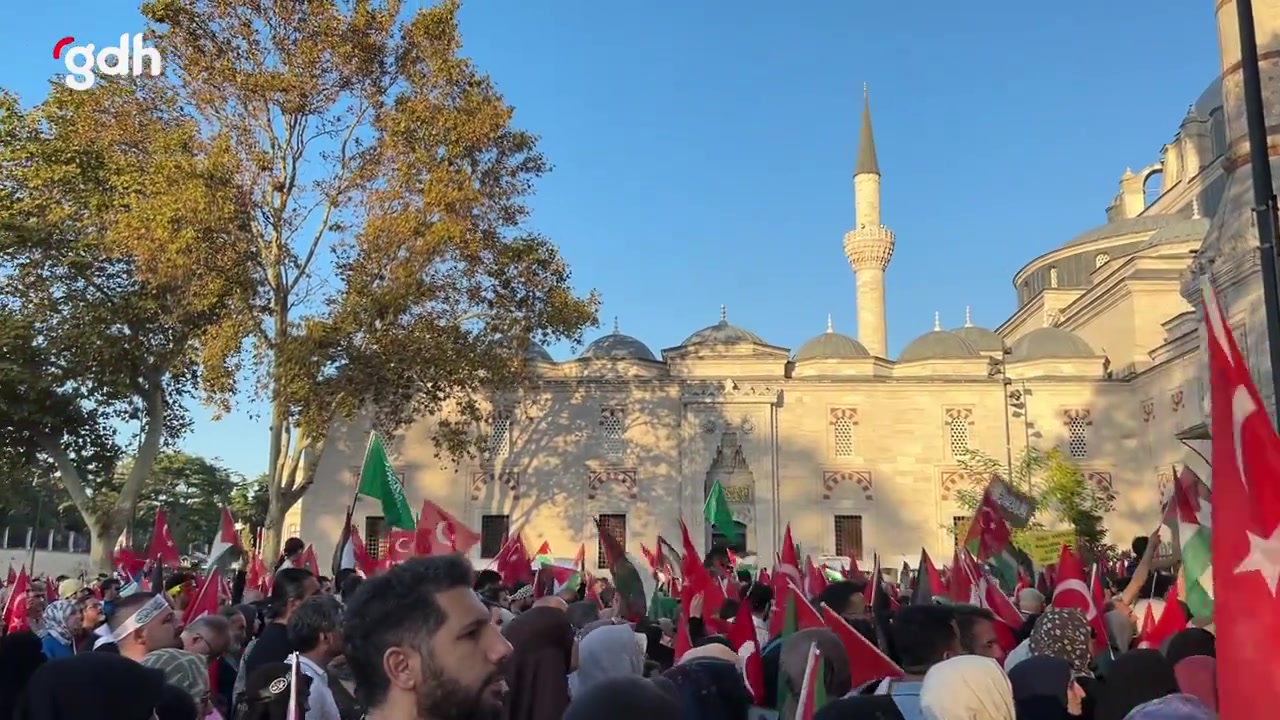 İstanbul'da binler Filistin'e destek için yürüdü!