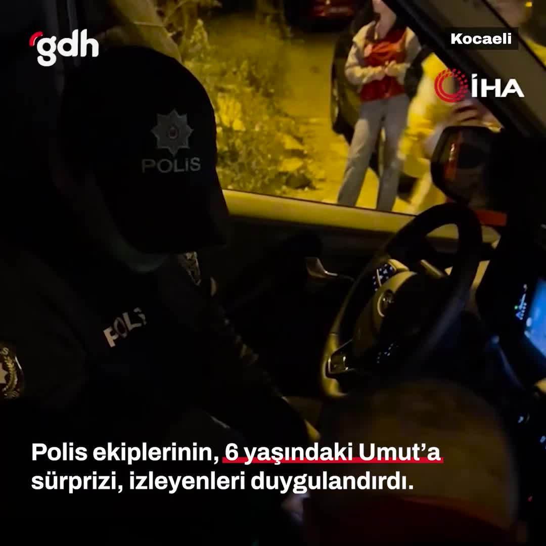 Omurilik felci hastası Umut'a Kocaeli polisi sürpriz yaptı