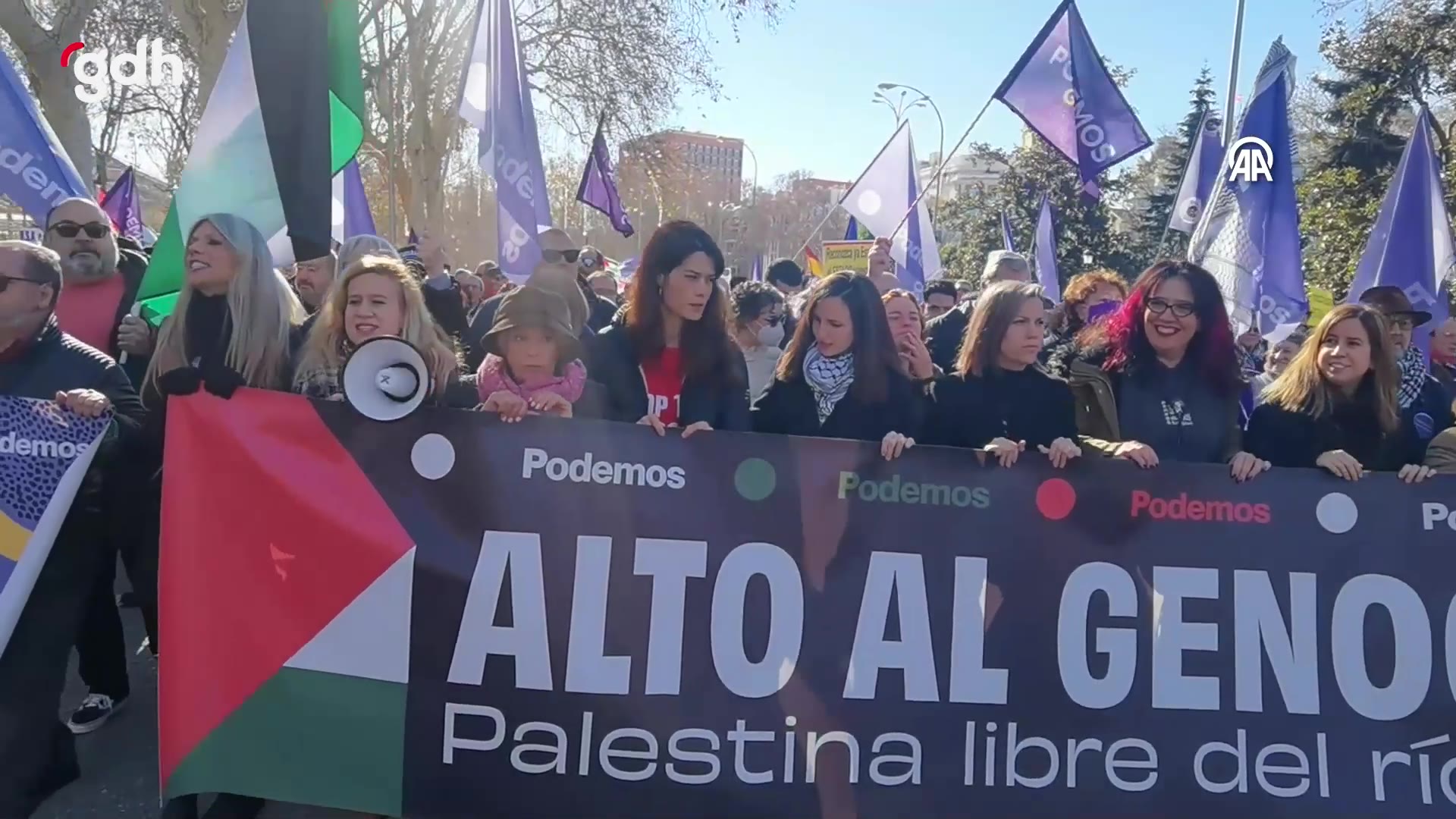 İspanya'da Filistin'e destek protestoları düzenlendi