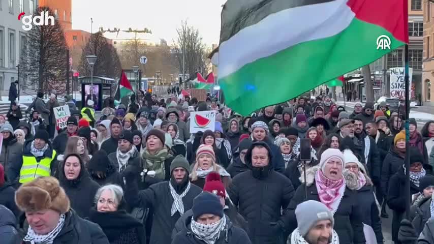 Stockholm'de göstericiler, Gazze'deki soykırımı protesto etti
