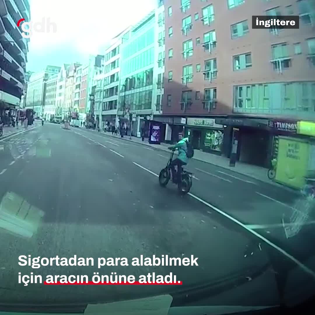 İngiltere'de adam sigorta için aracın önüne atladı, sürücü alay etti