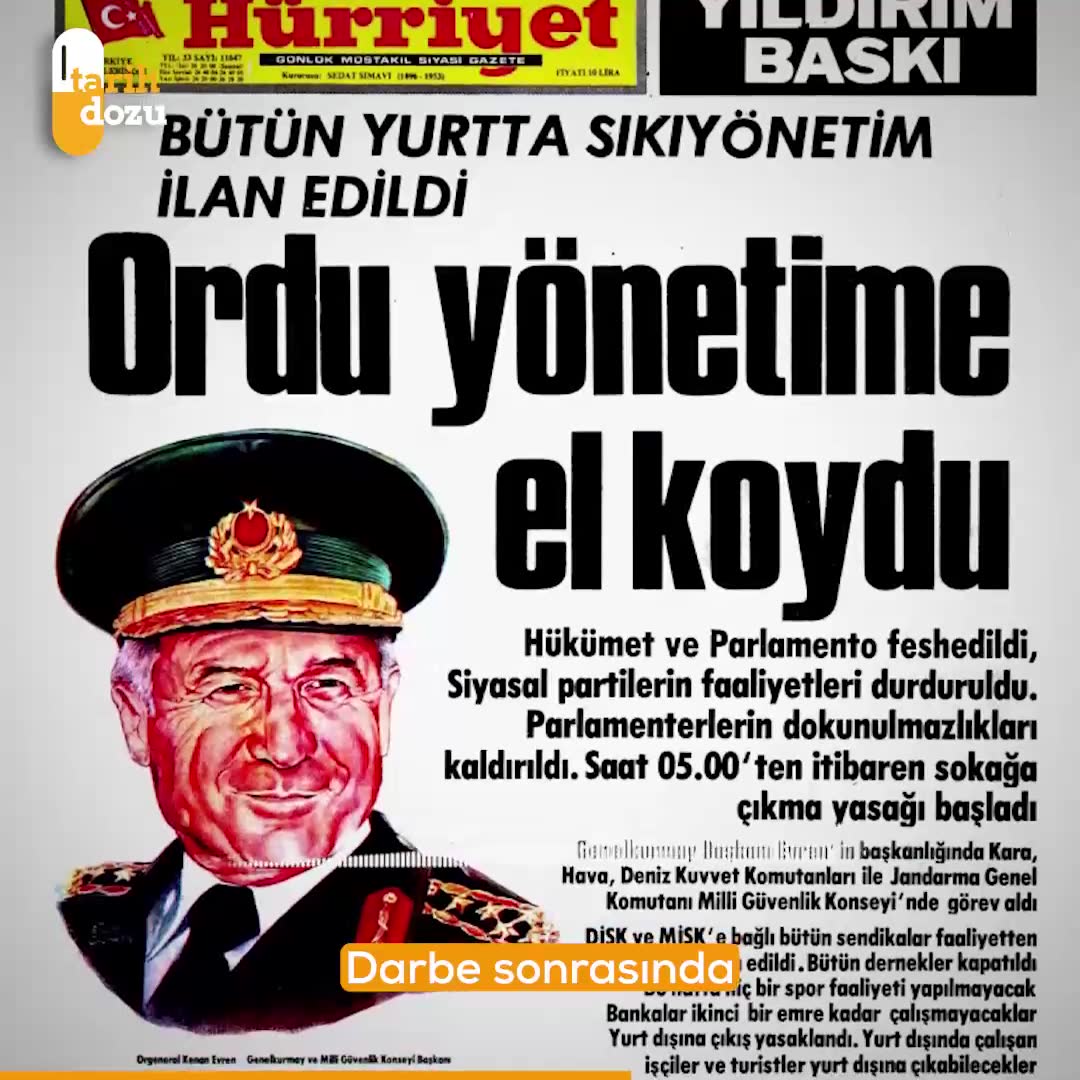 12 Eylül 1980 askeri darbesinin tüm hikayesi