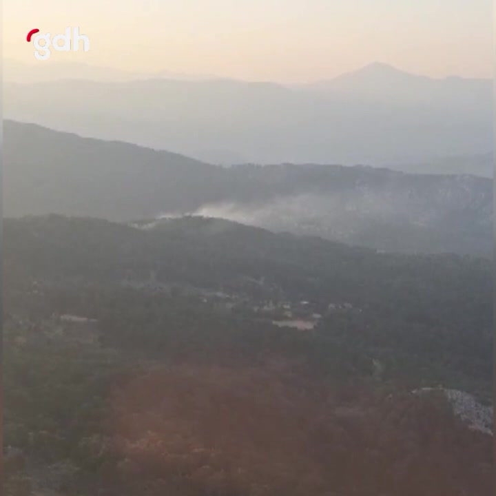 Köyceğiz'de orman yangınına havadan ve karadan müdahale sürüyor