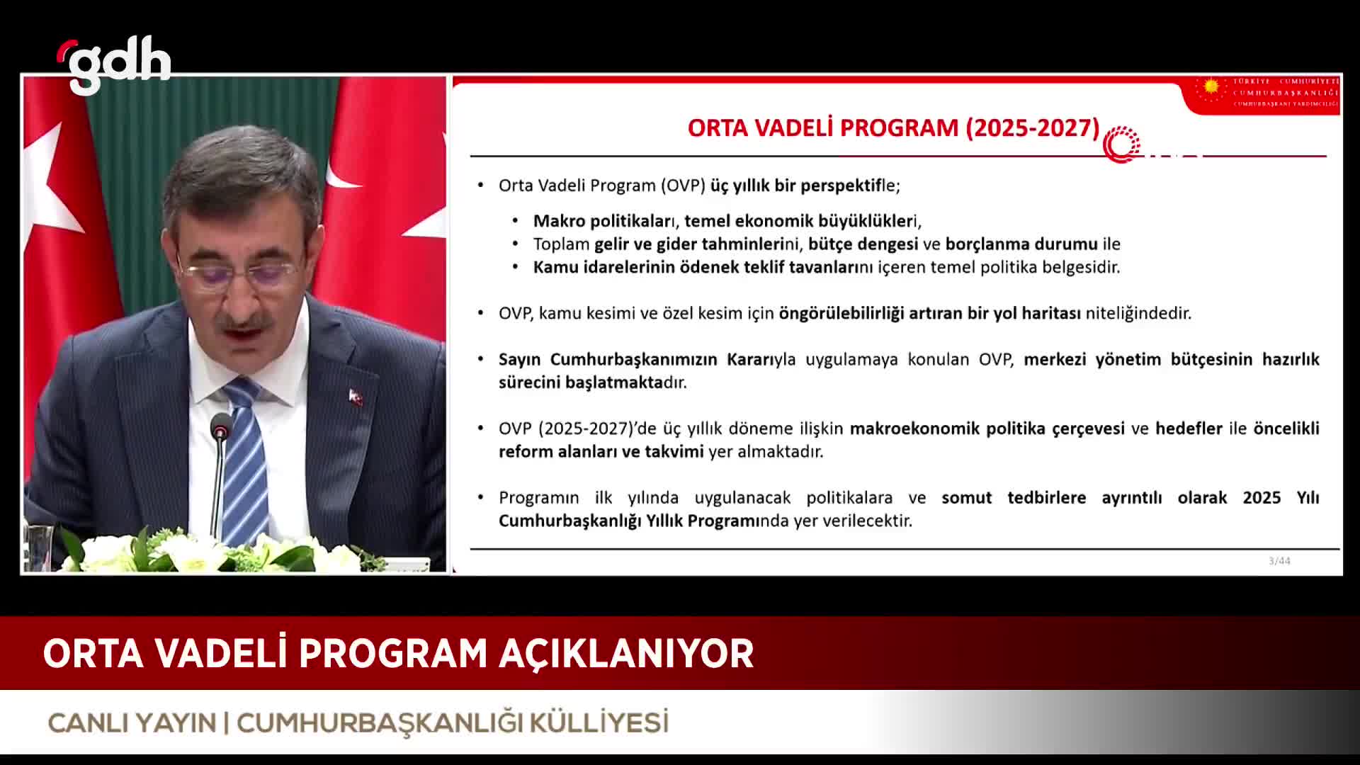Cevdet Yılmaz, 2025-2027 OVP'yi Cumhurbaşkanlığı Külliyesi'nde açıkladı