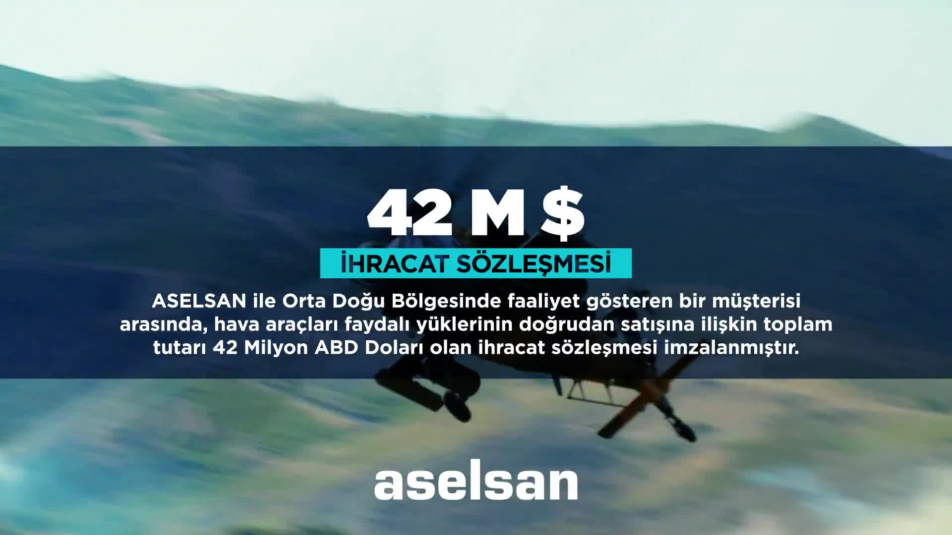 ASELSAN, Orta Doğu'ya 42 milyon dolarlık hava aracı ihracı yaptı!